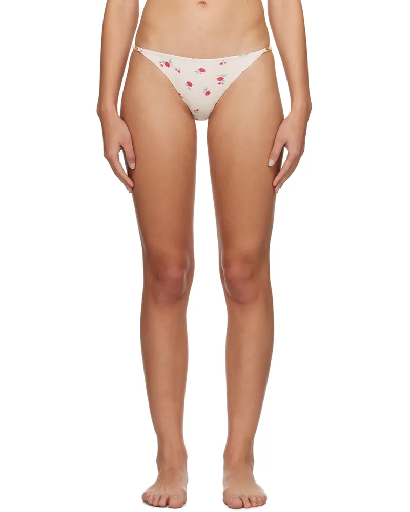 Ganni Off-White Floral Bikini Bottom 795