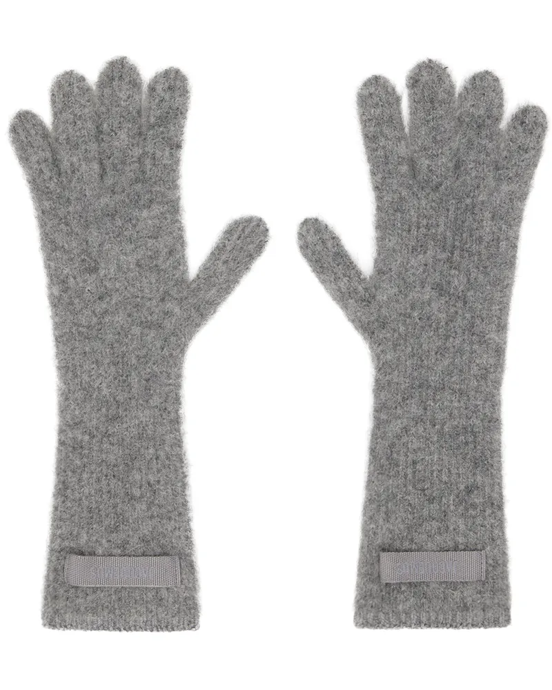 Jacquemus Gray 'Les gants Gros Grain' Gloves Dark