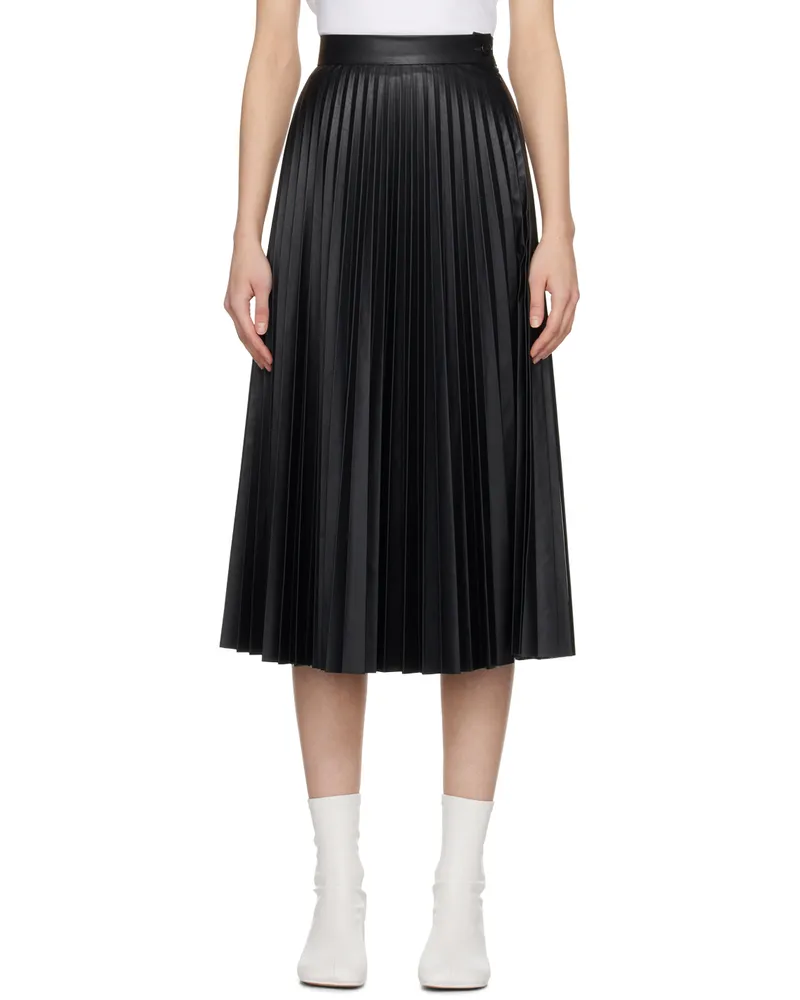 Maison Margiela Black Pleated Midi Skirt 900