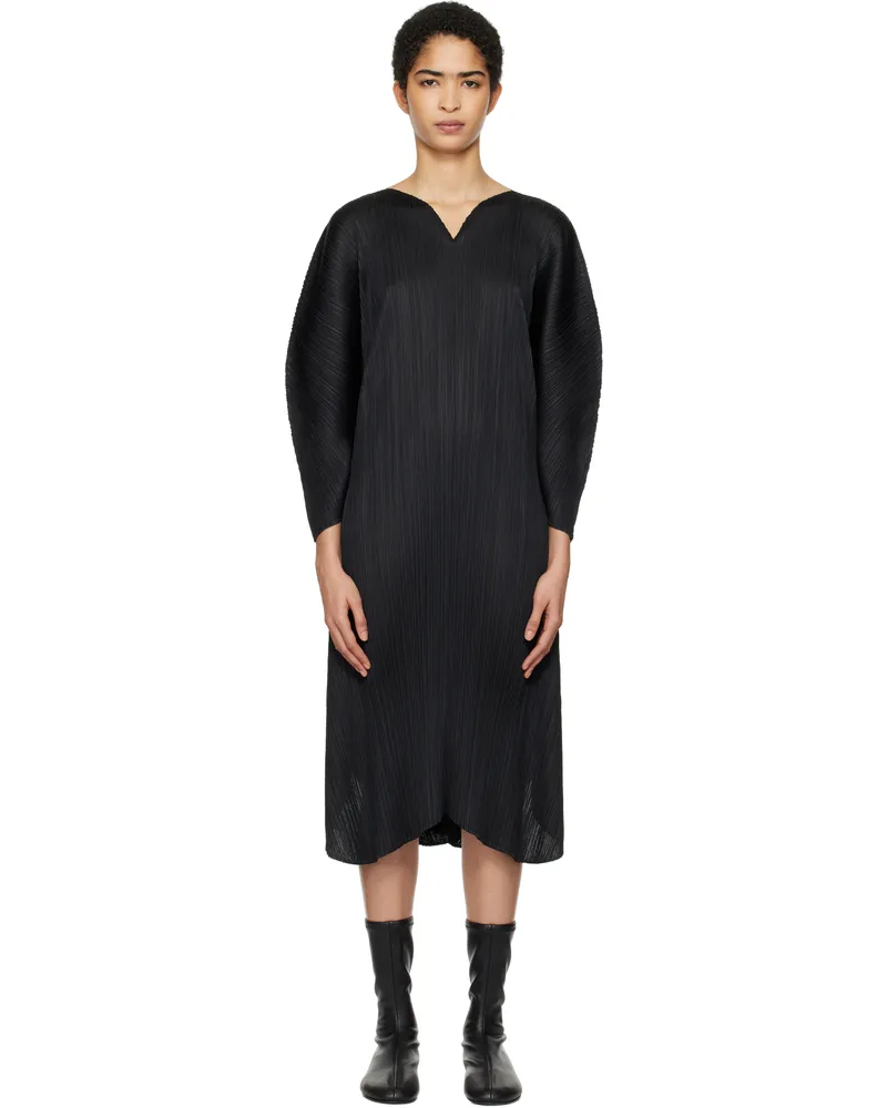 Issey Miyake Black Wormhole Midi Dress 15