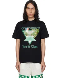 Casablanca Paris SSENSE Exclusive Black 'Tennis Club Icon' T-Shirt Black