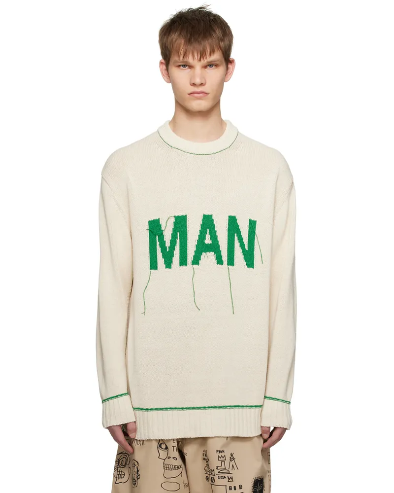 Junya Watanabe Off-White Loose Thread Sweater Natural
