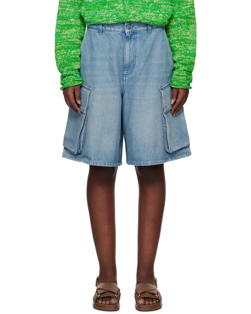 J.W.Anderson Blue Cargo Denim Shorts 804