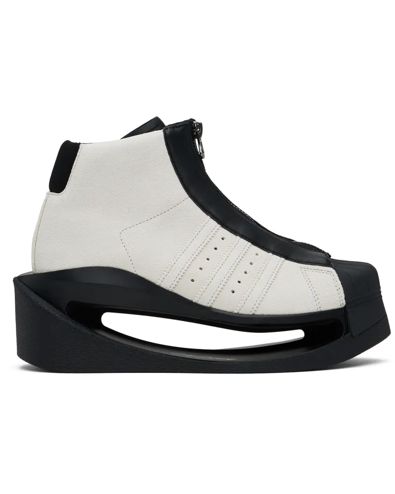 Y-3 White & Black Gendo Pro Model Sneakers Talc