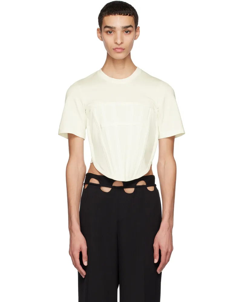 Dion Lee Off-White Corset T-Shirt Ivory