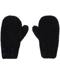 Maison Margiela Black Childish Stitches Mittens Black