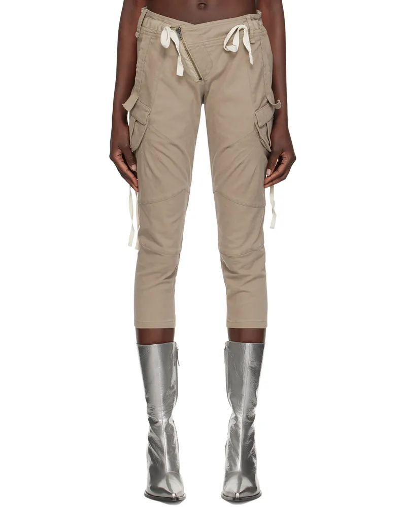OTTOLINGER Taupe Cropped Trousers Olive