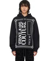 Versace Jeans Black Printed Hoodie Eblack