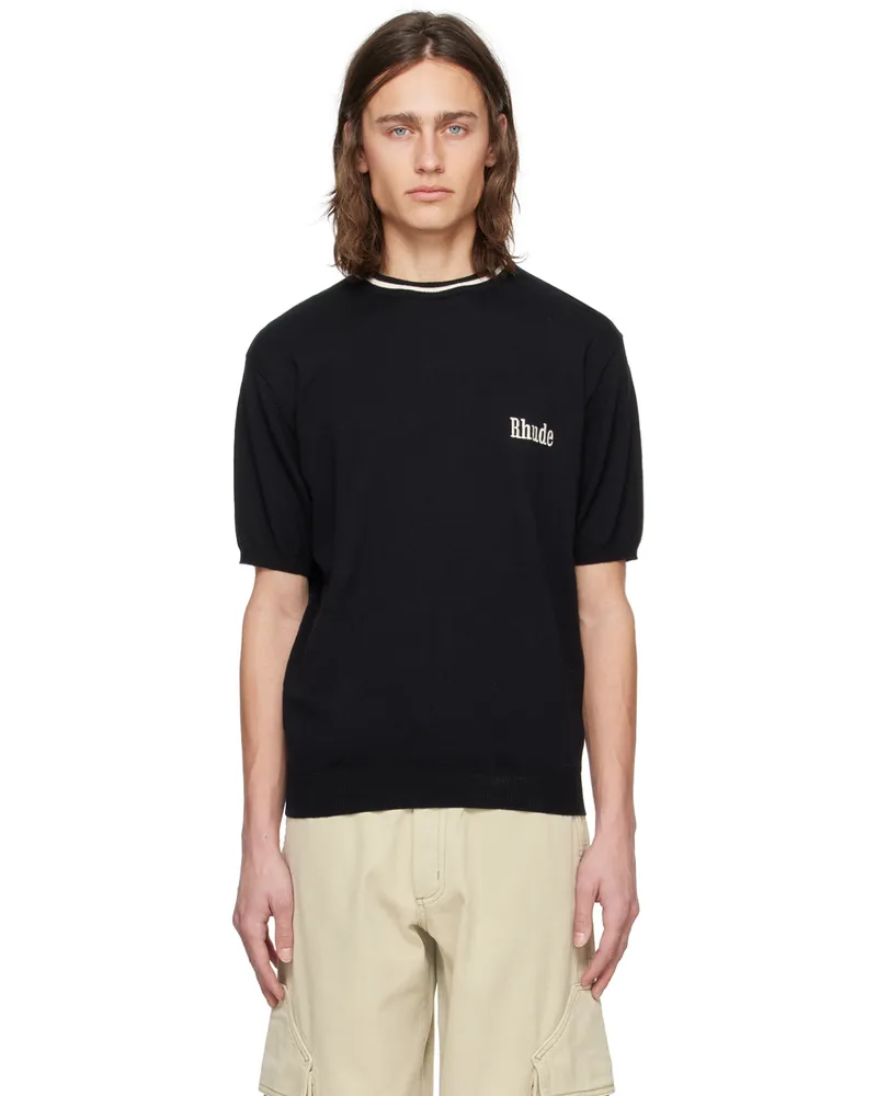 RHUDE Black Embroidered Sweater Black