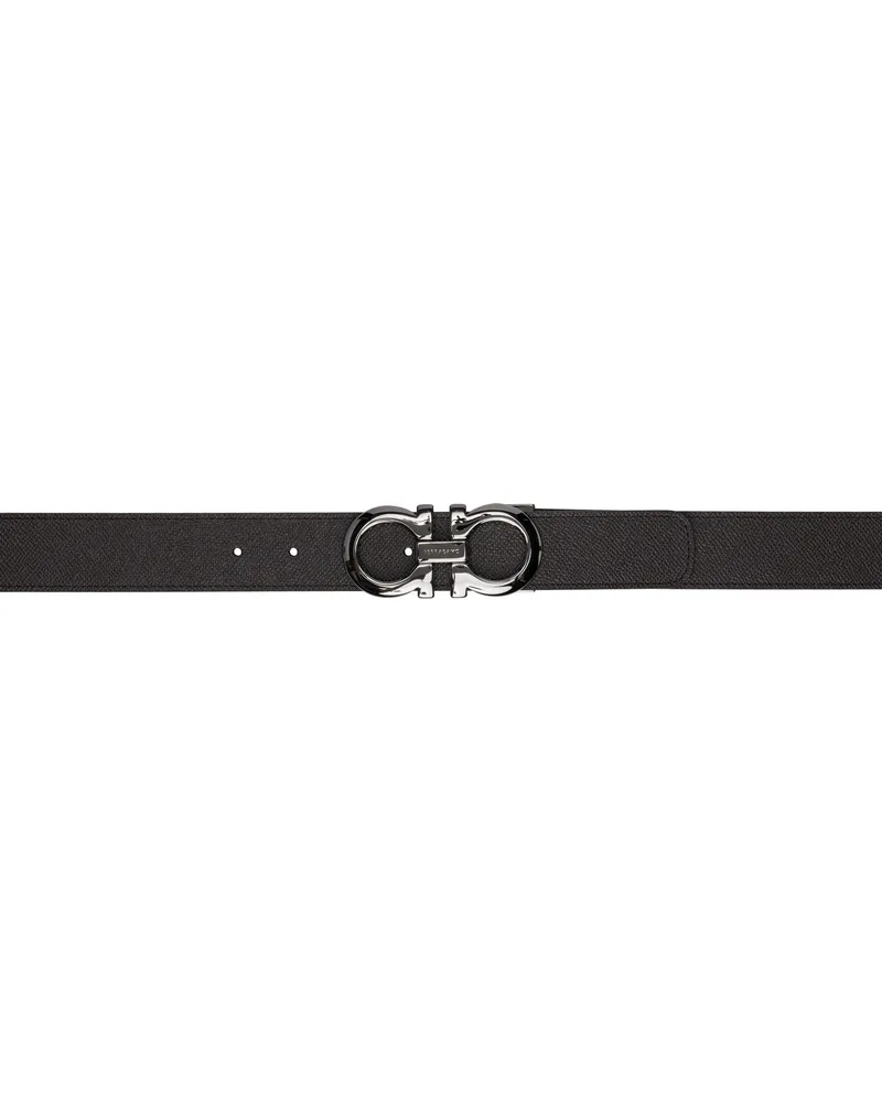 Ferragamo Brown & Black Gancini Reversible Belt T.moro