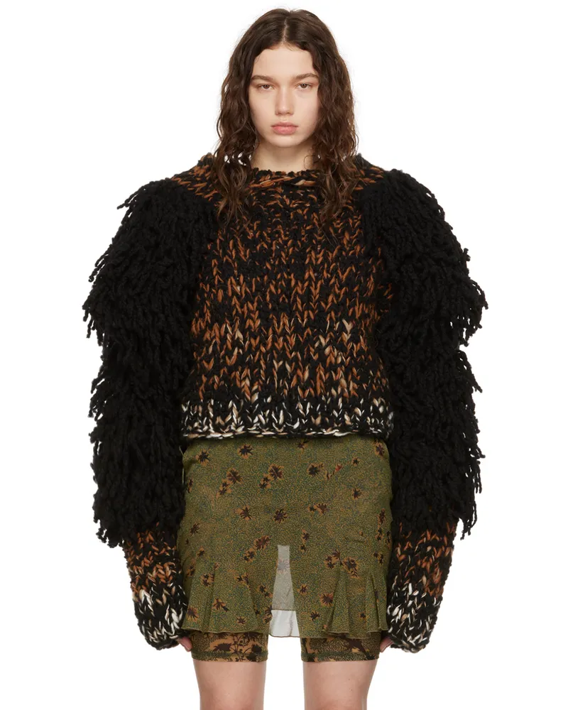 Charlotte Knowles Orange & Black Yeti Sweater Ginger