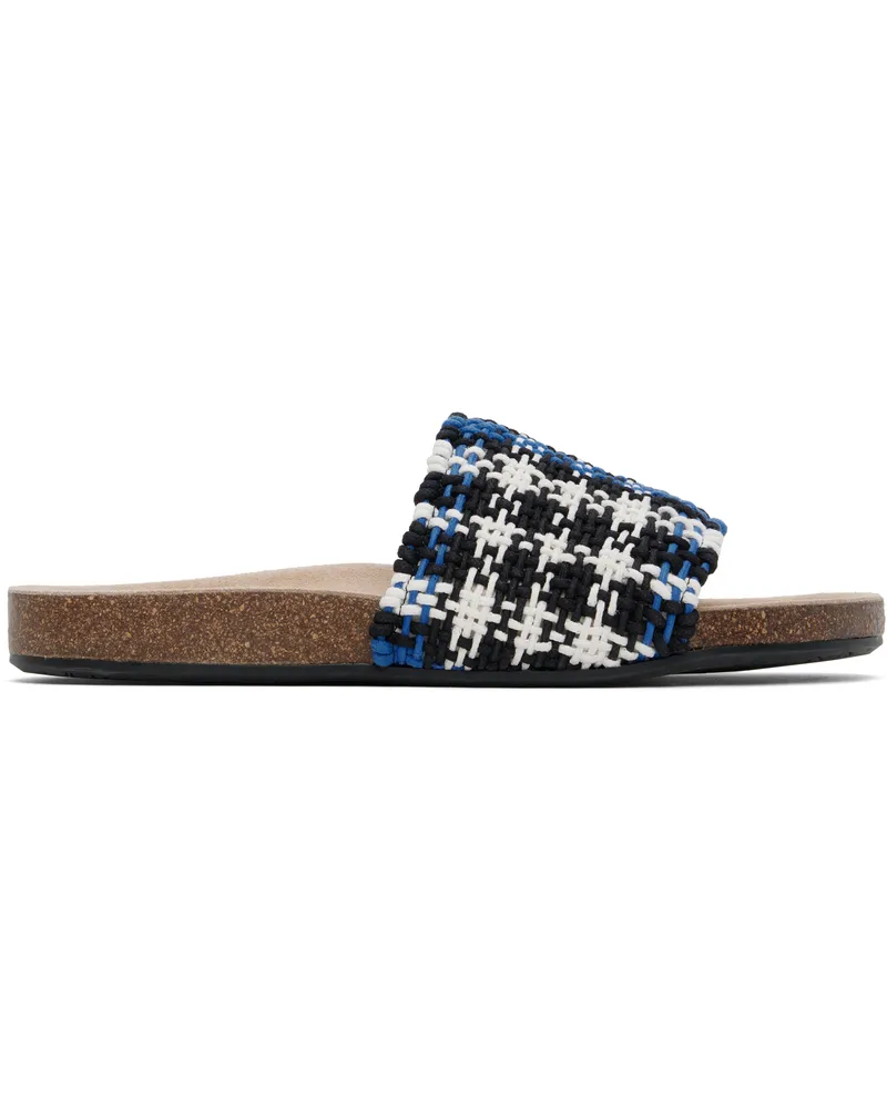 J.W.Anderson Navy & White Check Sandals 856