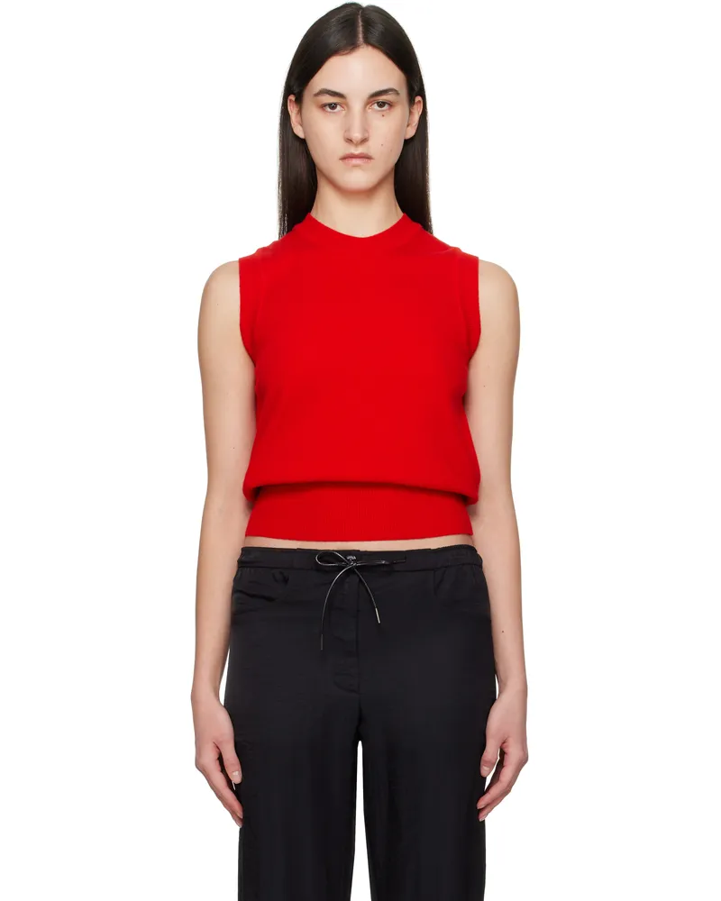 Nothing Written Red Emitt U-Neck Wool Vest Red
