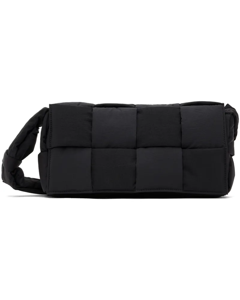 Bottega Veneta Black Padded Cassette Messenger Bag 8803-black-silver