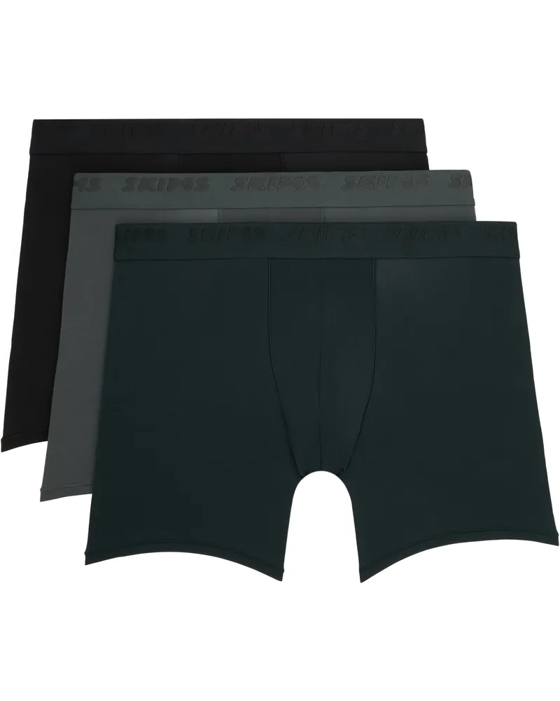 SKIMS Three-Pack Black SKIMS Stretch 5 Boxer Briefs Cypress