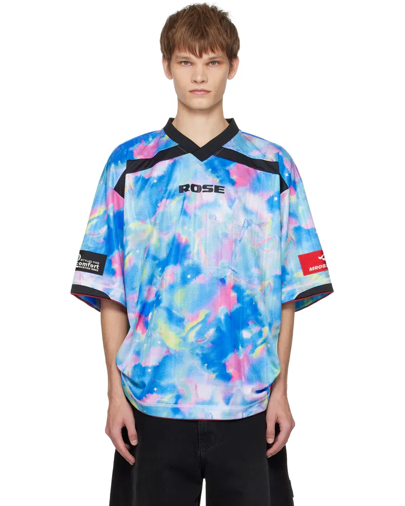 Martine Rose Blue Printed Rugby T-shirt Blue