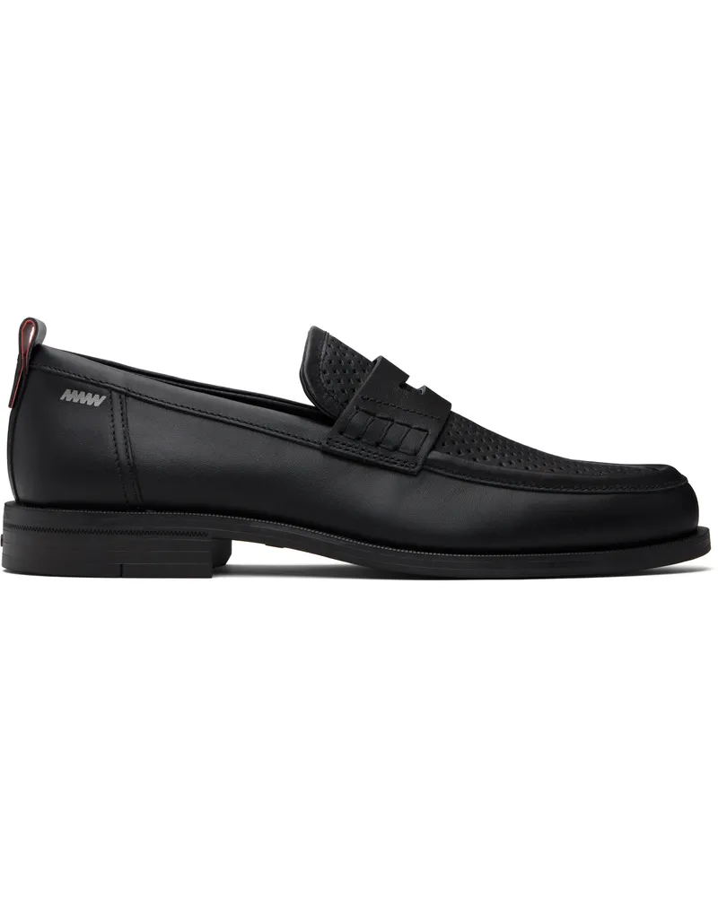 HUGO BOSS Black Perforated Loafers 001-black
