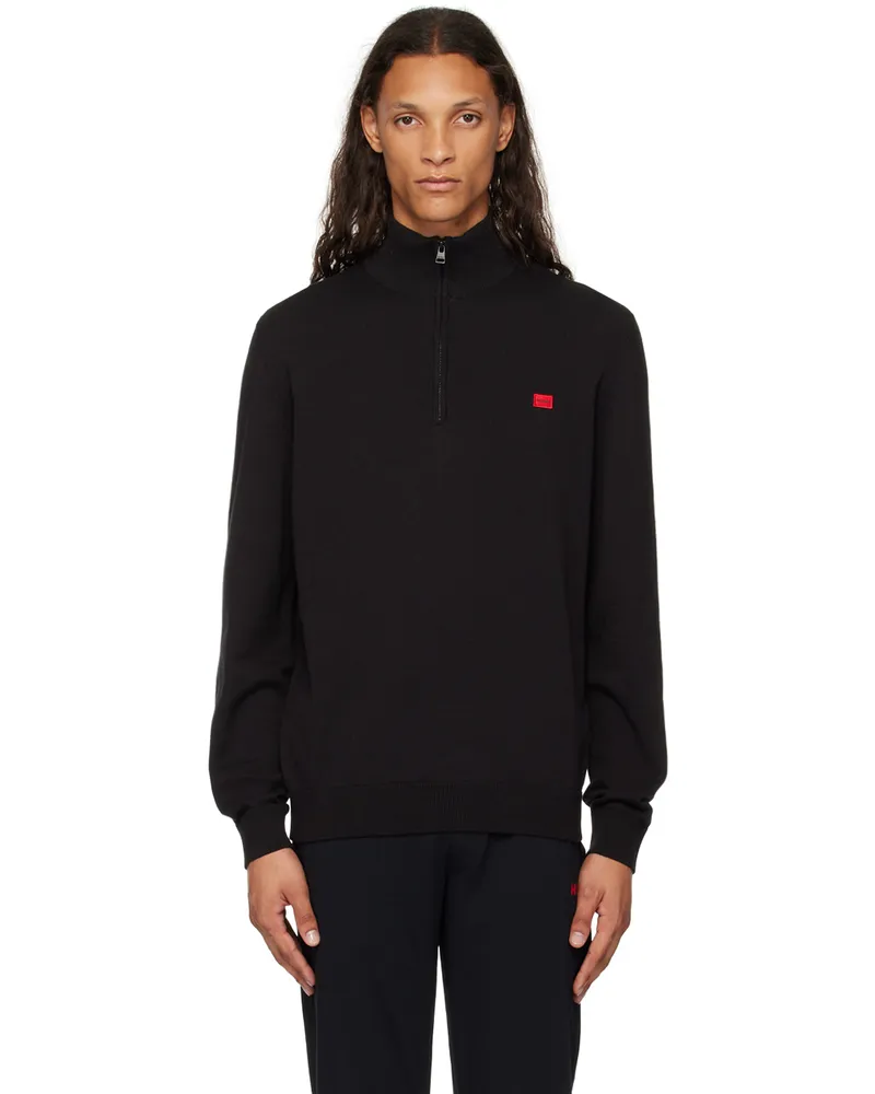 HUGO BOSS Black Half-Zip Sweater 001-black