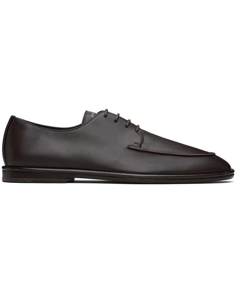 Ferragamo Brown Lace Up Derbys T.moro