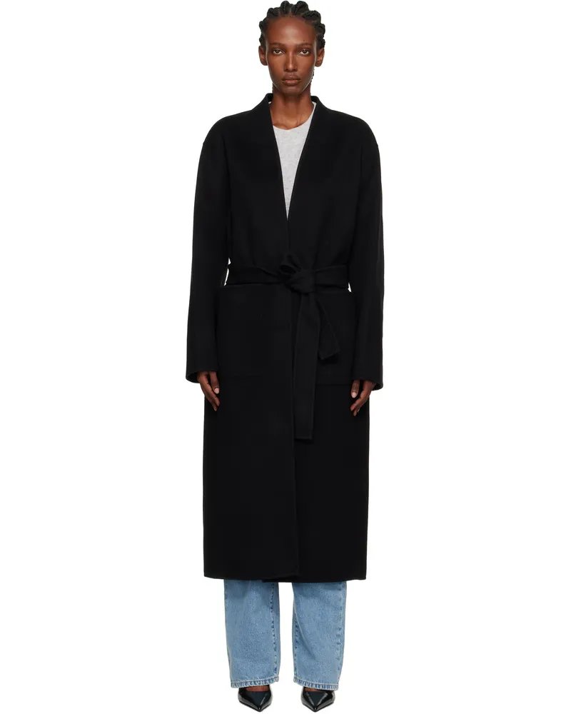 Róhe Black Double-Faced Wool Coat 001_308