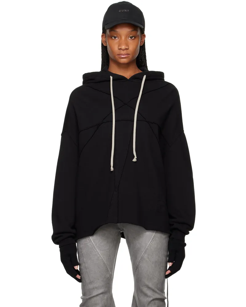 DRKSHDW by Rick Owens Black Crater Hoodie 09