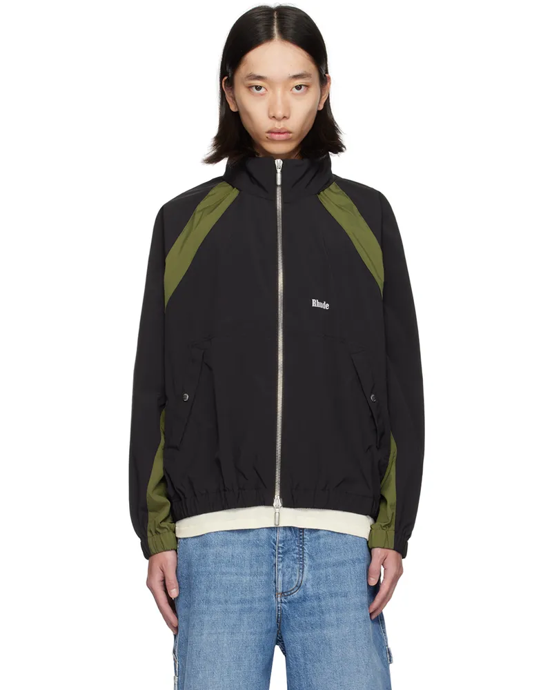 RHUDE Black & Khaki Aerial Track Jacket Black