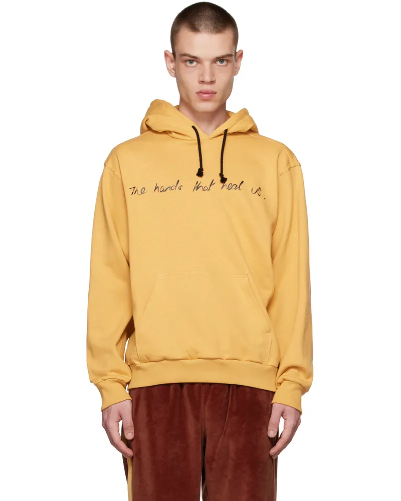 Bethany Williams Yellow Spencer Buttons Hoodie Mustard