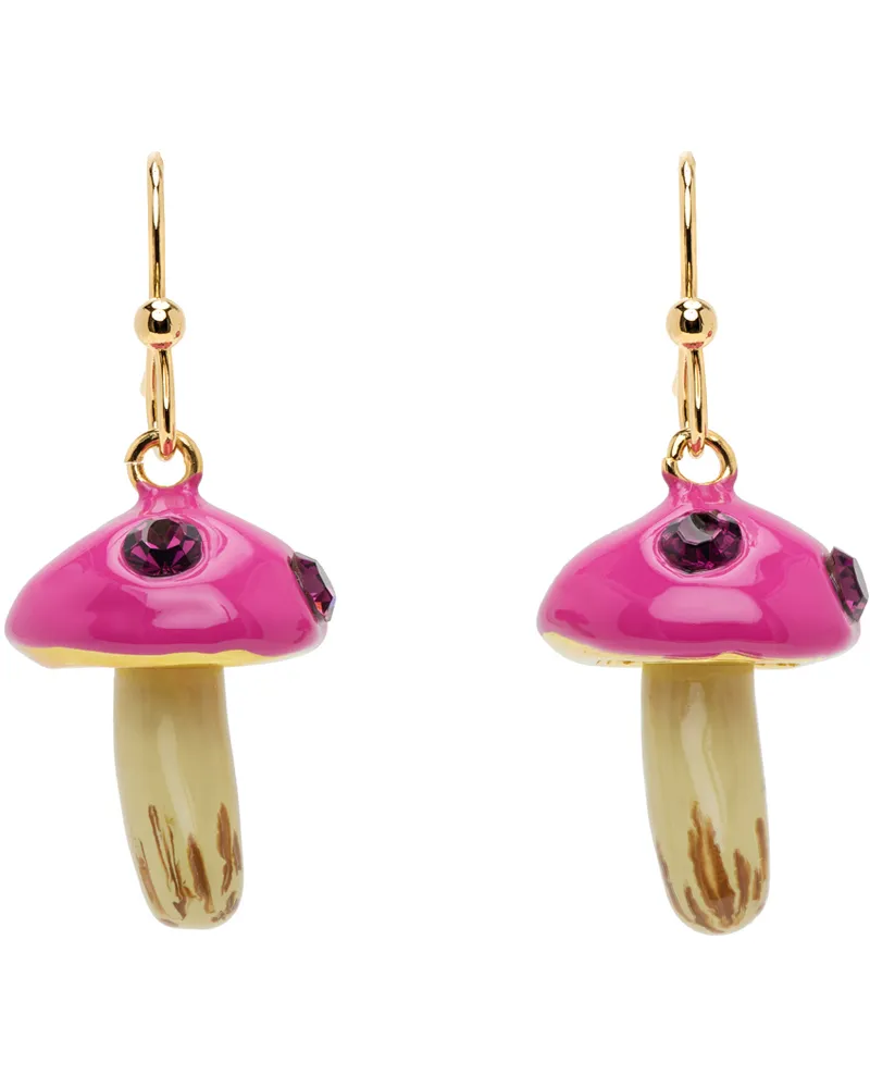 Marni SSENSE Exclusive Pink Mushroom Earrings Y9059