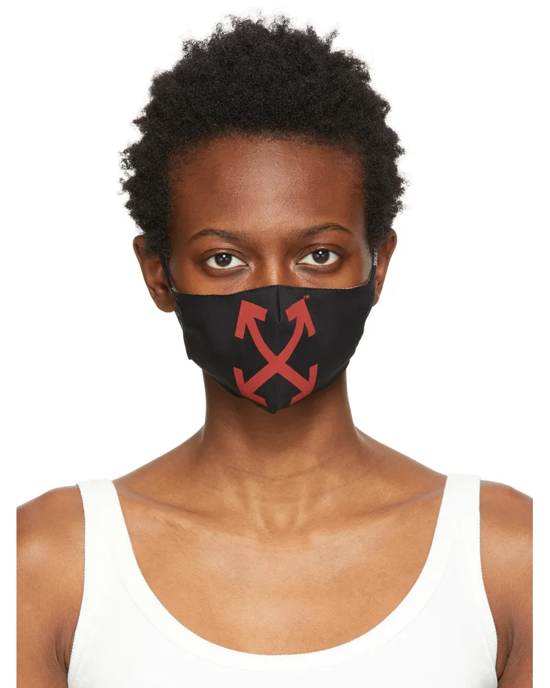 OFF-WHITE Black & Red Arrows Simple Mask Black
