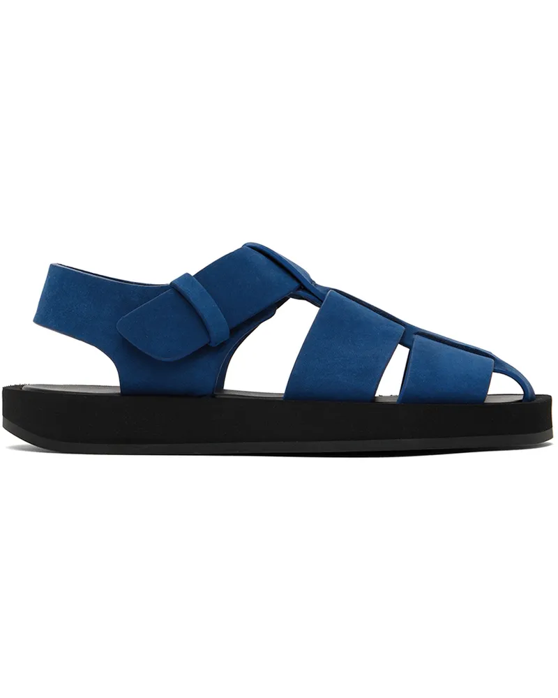 The Row Kids Blue Fisherman Sandals Klb
