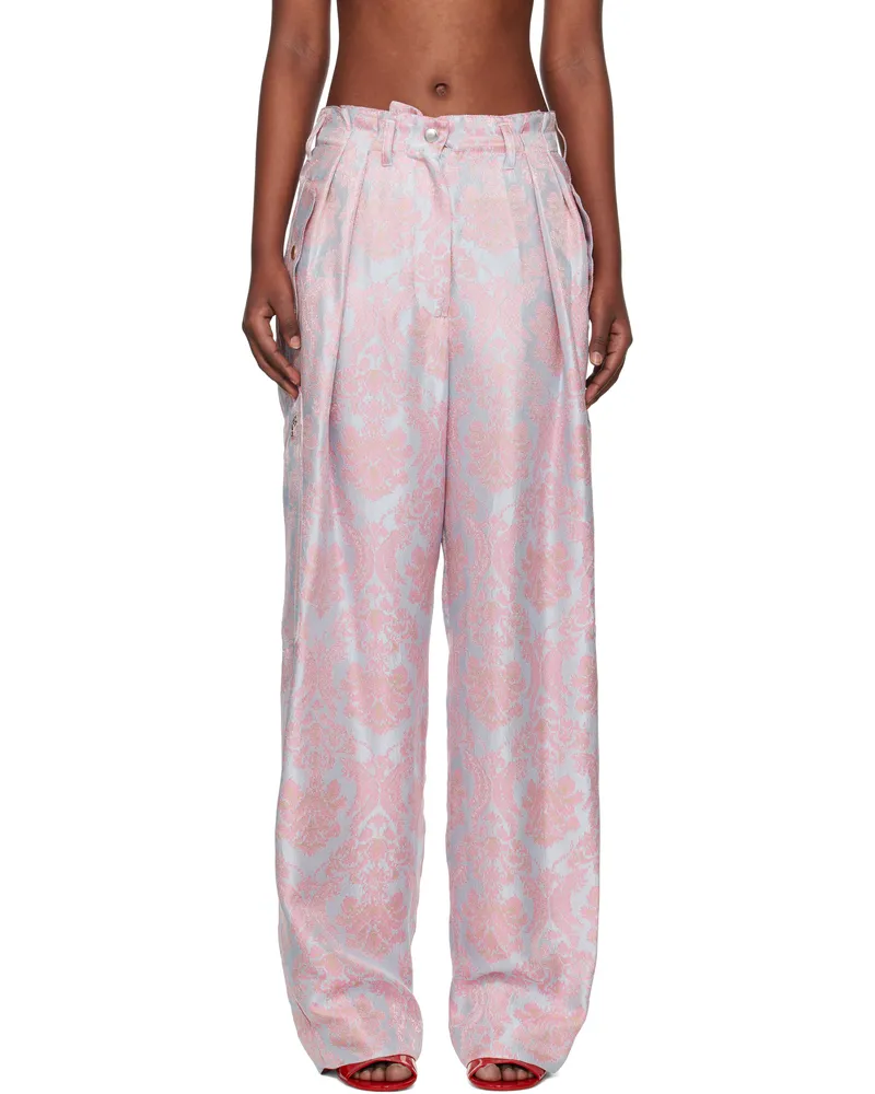 Dries van Noten Blue & Pink Jacquard Paisley Trousers 514