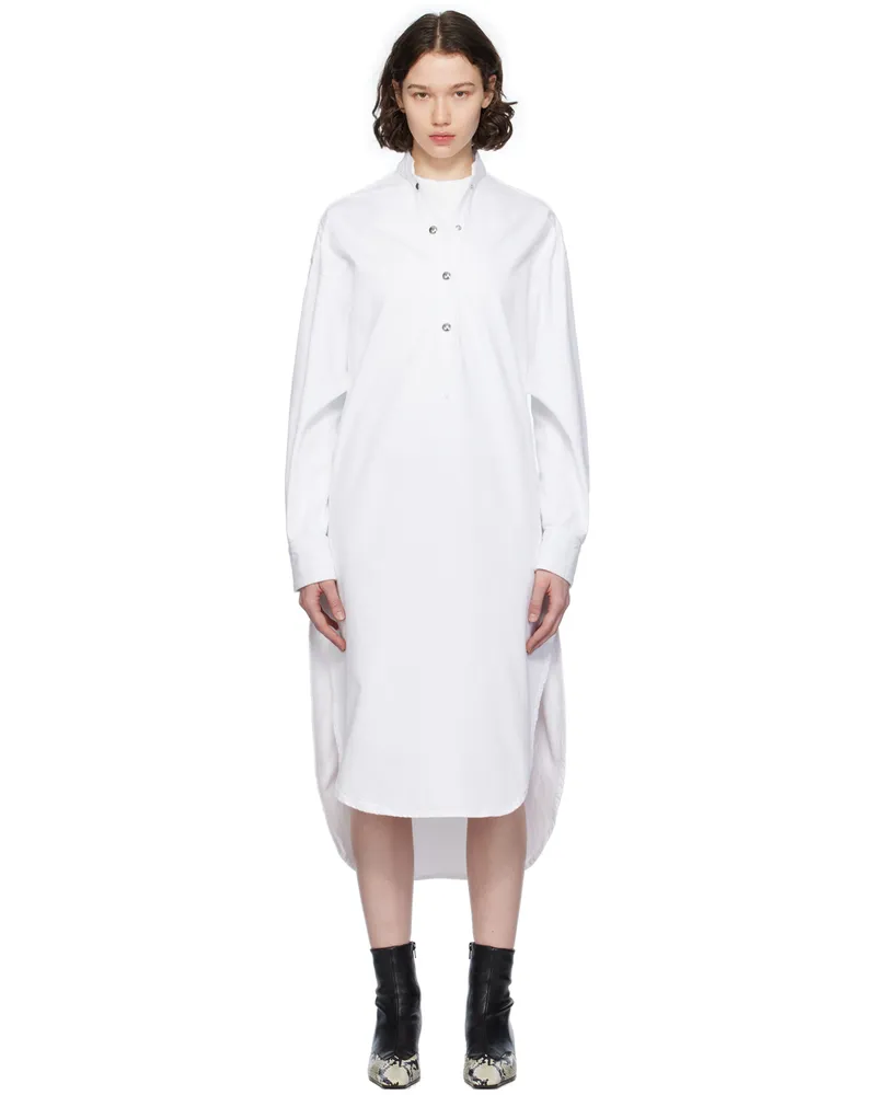 KHAITE White Seffi Denim Midi Dress 100