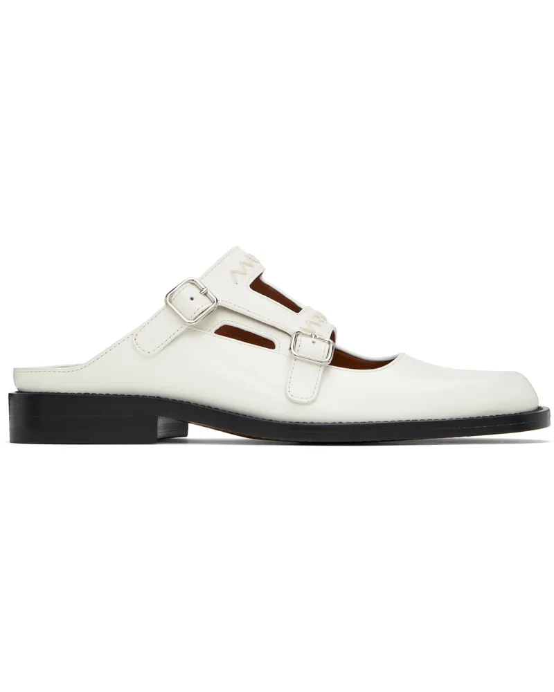 Marni White Bambi 3.0 Double Buckle Loafers 00w02