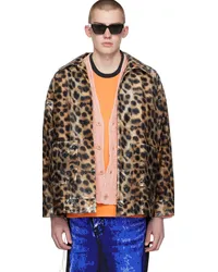 Doublet Brown Summer Fur Jacket Leopard