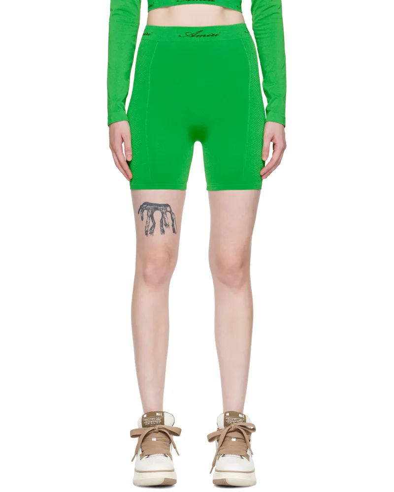 Amiri Green Jacquard Shorts Fern