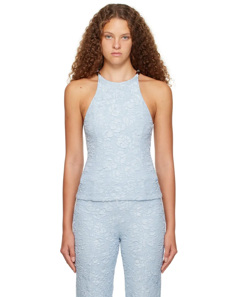 Ganni Blue Jacquard Tank Top 772