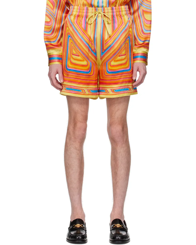 Casablanca Paris Multicolor Low Rider Silk Shorts Low