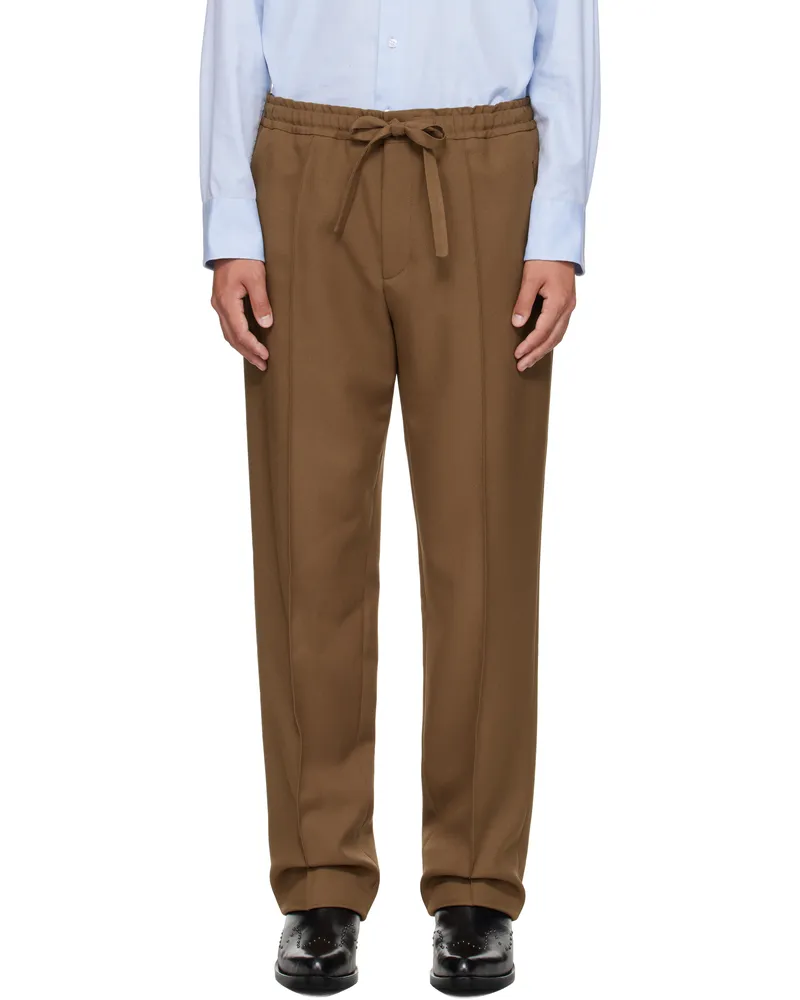 Valentino Garavani Khaki Techno Drape Gabardine Trousers Dq3