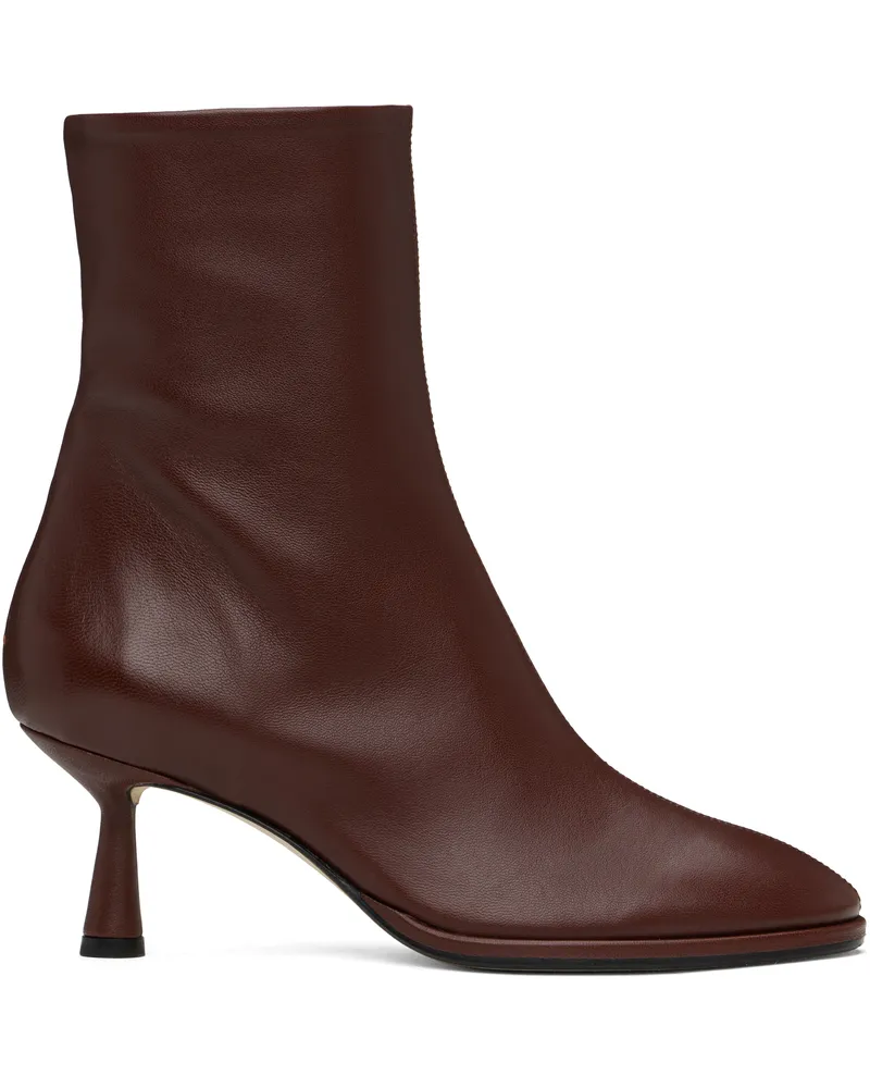 aeyde Burgundy Dorothy Leather Ankle Boots Port