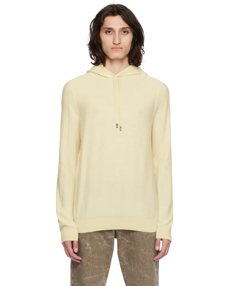 HUGO BOSS Off-White Drawstring Hoodie 131-open