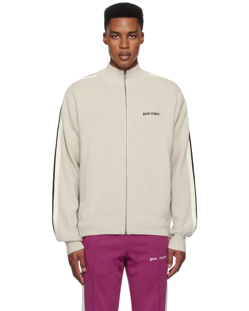 Palm Angels Beige Wool & Cashmere Track Jacket Light