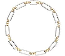 Silver & Gold Two Tone Stanza Necklace