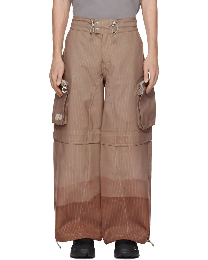 Charlie Constantinou SSENSE Exclusive Brown 66°North Edition Dyed Zip-Off Reflective Cargo Pants C725