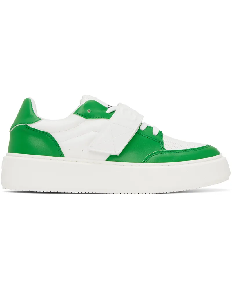 Ganni Green & White Sporty Sneakers 801