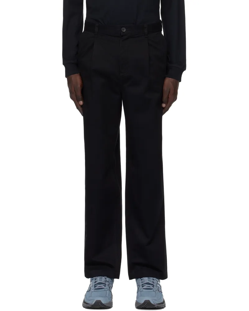 Reigning Champ Black Cotton Chino Sophomore Trousers 001