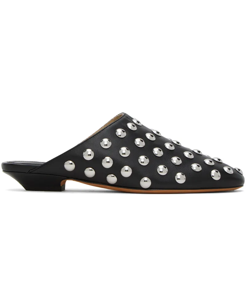 KHAITE Black Studded Slippers 200