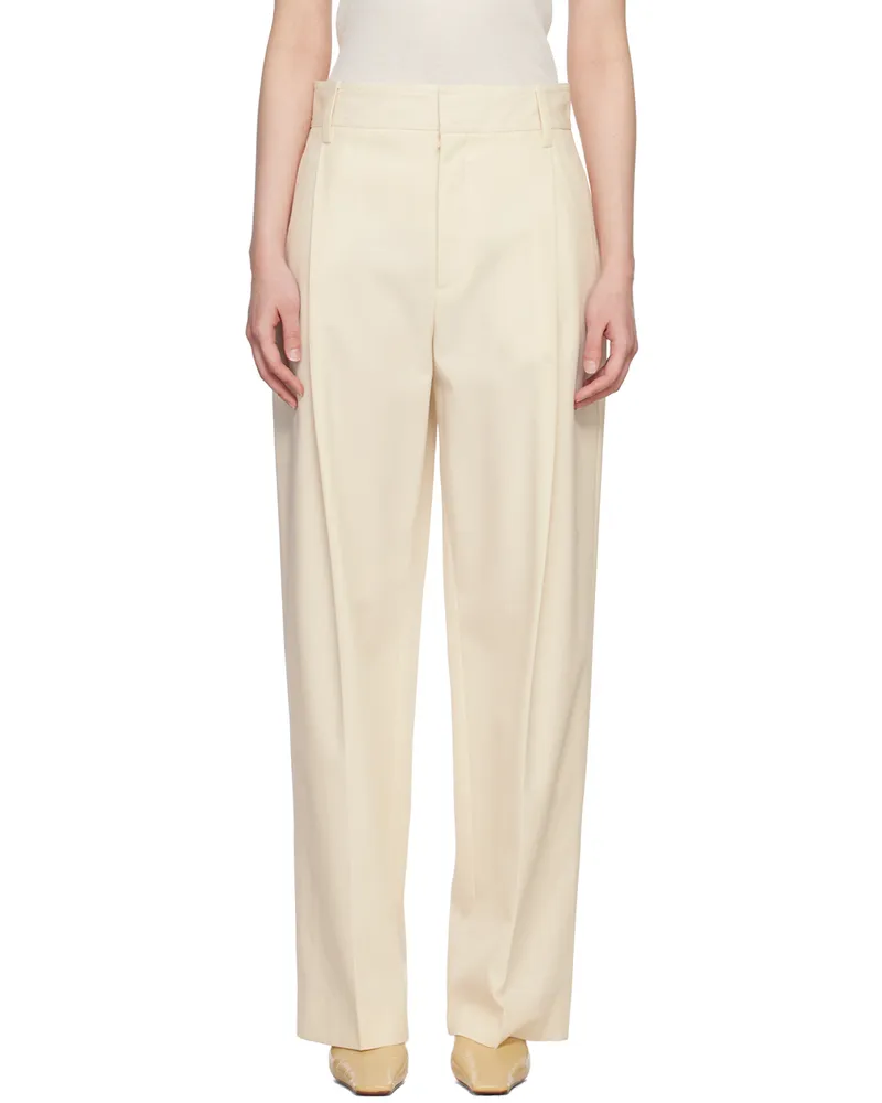 Maria Mcmanus Off-White Pleated Trousers Ivory