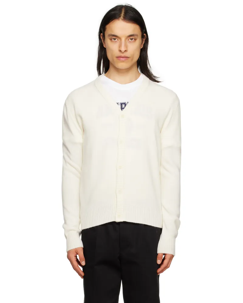 AMI Paris Off-White Ami de Cœur Cardigan Natural