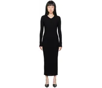 Black Ribbed Midi Dress