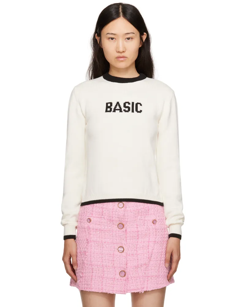 GCDS Off-White Intarsia Sweater 01